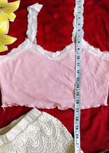 Pink Lace Cami &amp; Beautiful Shorts Set