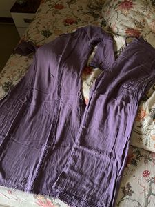Purple Embroidered Top &amp; Pants Set