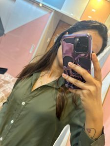 Olive Formal Office Wear Shirt