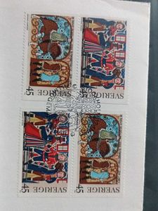 Postal Envelope With 8 Stamps