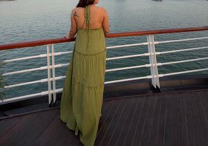 Green Halter Maxi Dress