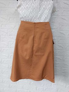 Imported High Waist Brown Skirt
