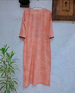 Embroidered Sharbati (Pastel Orange) Kurta