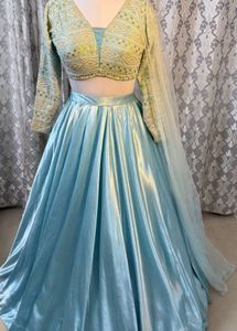 Light Blue Lehenga with Embellishments