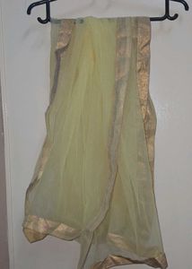 Golden Floral Anarkali Dress