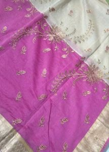 Embroidered pink saare{only saare,No blouse Piece}