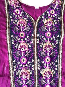 Purple A-line Festive Kurta