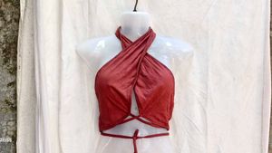 221611. Cute Rust Halter Top