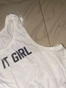 White &#39;Get It Girl&#39; Crop Top