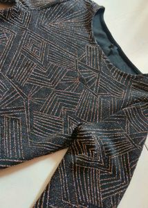 Sparkling Print Long Sleeve Bodycon Dress