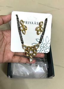 Priyaasi Gold-Plated Kundan Mangalsutra with Earri