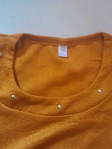 Mustard T-Shirt with Embellishments