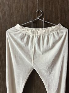 Ivory Velvet Leggings
