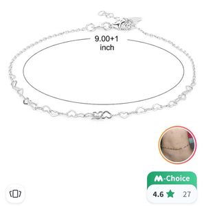 92.5 Sterling Silver Anklets Pair
