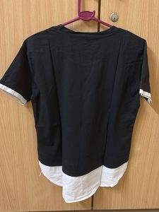Black &amp; White Layered Top