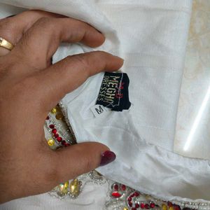 Elegant White Embroidered Anarkali Suit
