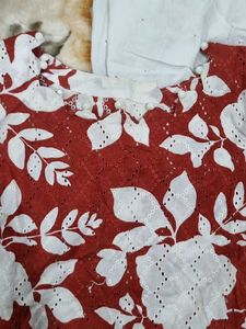 Elegant Floral Print Kurti with shalwar