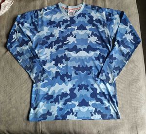 Unisex Blue Camo Long Sleeve T-Shirt