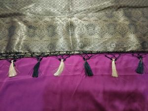 Elegant Black &amp; Gold Saree