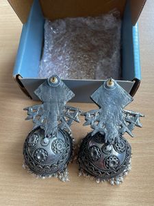 Oxidised Oversized Jhumkas