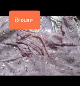 Beautiful Pink  Net Saree