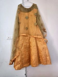 Banarsi Gown With Cape And Cancan