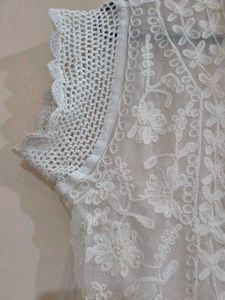 White Chikankari Top