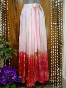 Pink Tie-Waist Maxi Skirt