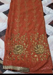 New unused Partywear heavy Embroidered Saree for festival season