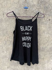 Black Graphic Tank Top
