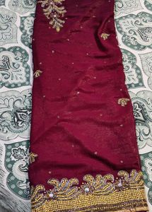Purple Embellished Saree