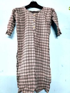 Black &amp; White Checked Kurti