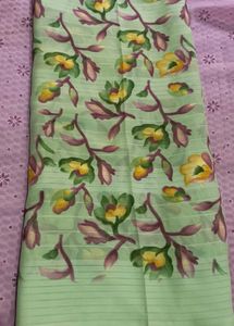 S15 Flower Printed Saree With Blouse