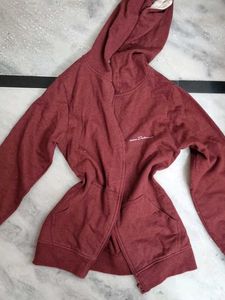 Cool Maroon Zip-Up Hoodie