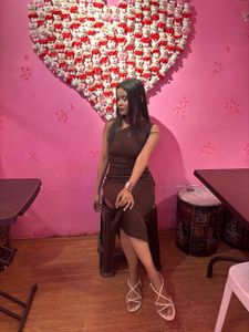 Brown One-Shoulder Dress