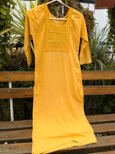 Yellow Embroidered Kurta