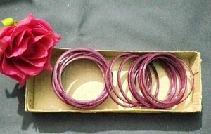 Burgundy Glass Bangles (Set)