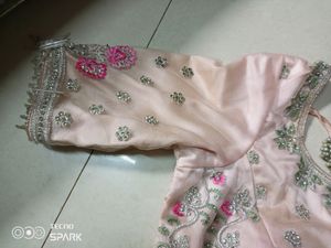 pink fully embroidery work lehenga