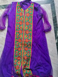 Purple Embroidered Anarkali Kurta