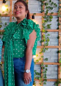 Green Polka Dot Top
