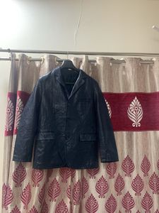Navy Blue Unisex Leather Jacket📌offer In Profile