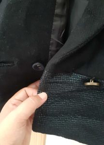 ZARA black wool blend short jacket