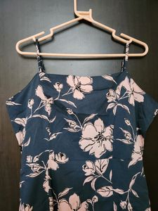 Grey &amp; Pink Floral A-Line Dress