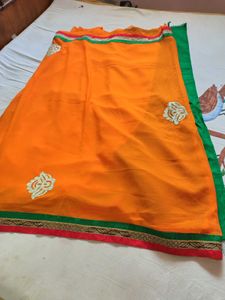 Elegant Orange Saree
