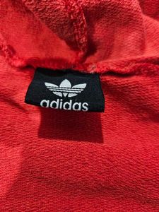 Adidas Red Graphic Hoodie ( Used )