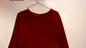 Maroon and White Long Sleeve Dress(xxl)