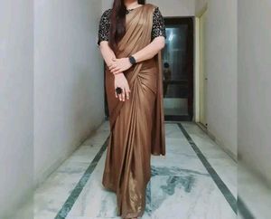 Brown Shining Saree
