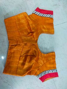 Mustard+ Orange 🍊 Saree With Blouse