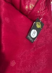 Mitera Burgundy Sequin Saree