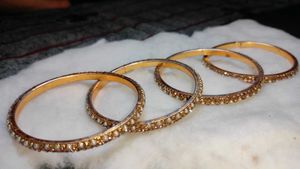 Pearl Stone Gold coated Bangles